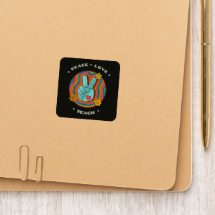 Peace Love Teach Vintage Retro 70s Hippie Patch