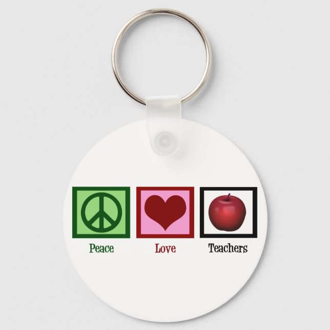 Peace Love Teachers Keychain (Front)