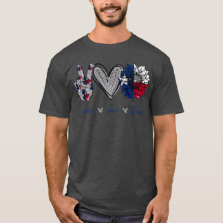 Peace Love Teas Flag Sunflower  T-Shirt