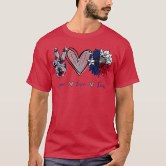 Peace Love Teas Flag Sunflower  T-Shirt