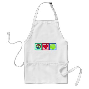 Peace  Love  Tennis Adult Apron by SportsWare at Zazzle