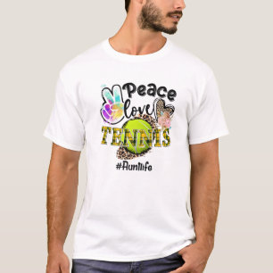 Peace Love Tennis Aunt Life Mom Grandma Leopard T-Shirt
