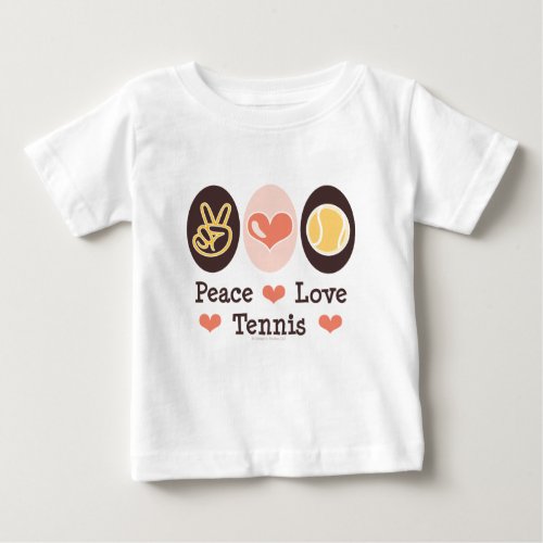 Peace Love Tennis Baby Long Sleeve Tee