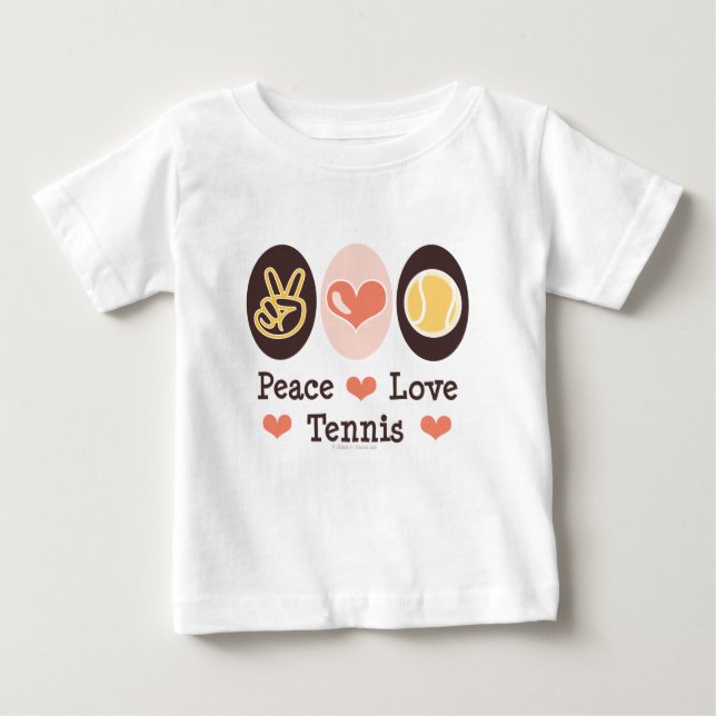 Peace Love Tennis Baby Long Sleeve Tee (Front)