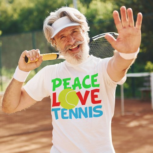 Peace Love Tennis Ball Cute Team Player T_Shirt