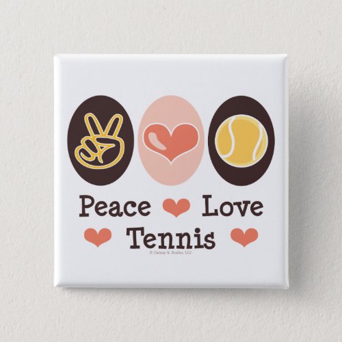Peace Love Tennis Button