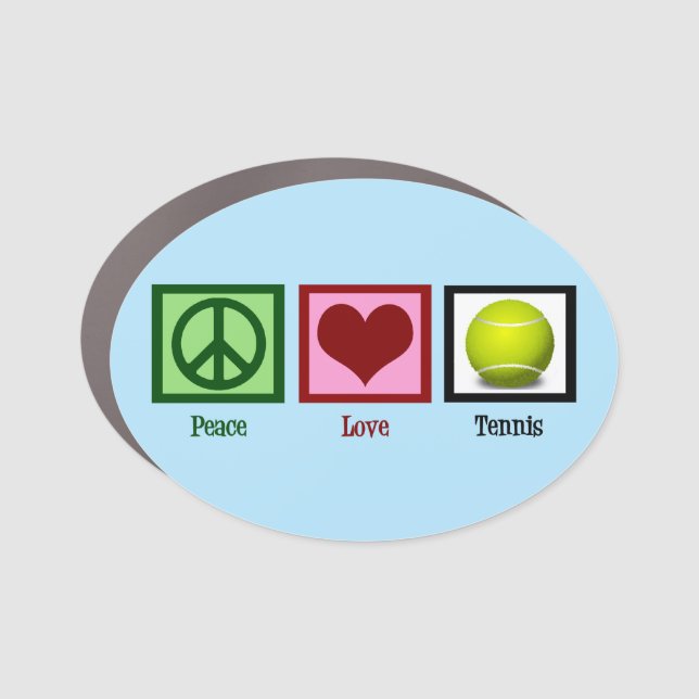 Peace Love Tennis Car Magnet (Front)