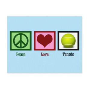 Peace Love Tennis Cute Blue Postcard