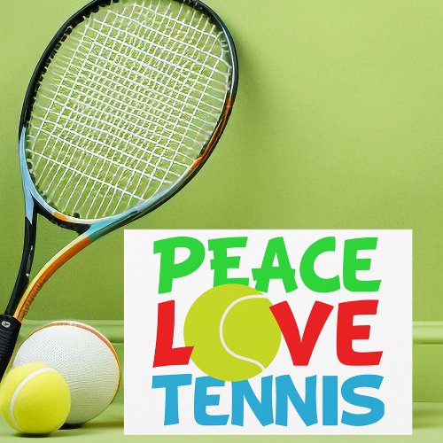 Peace Love Tennis Cute Christmas Holiday Card