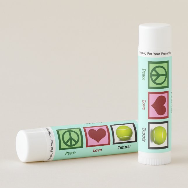 Peace Love Tennis Cute Custom Lip Balm (Front)