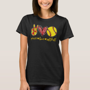 Peace Love Tennis Cute For Women Teen Little Girl T-Shirt