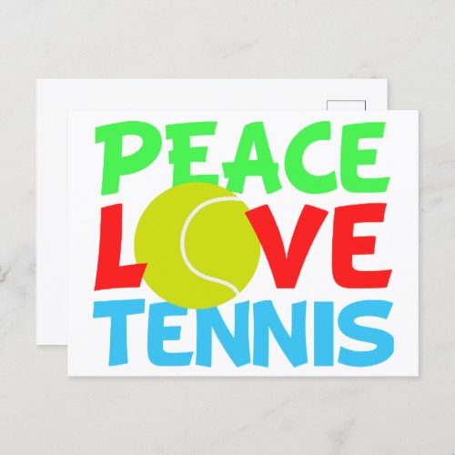 Peace Love Tennis Cute Holiday Postcard