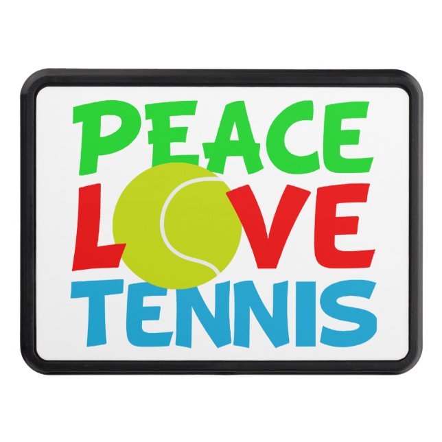 Peace Love Tennis Cute Sports Hitch Cover (Front)