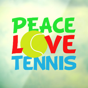 Peace Love Tennis Cute Sports Window Cling