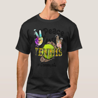 Peace Love Tennis Gammy Life Mom Grandma Leopard T-Shirt