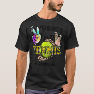 Peace Love Tennis Granny Life Mom Grandma Leopard T-Shirt
