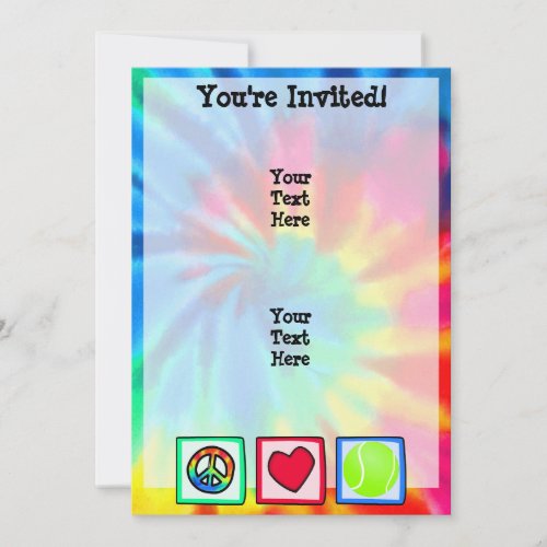 Peace, Love, Tennis Custom Invite
