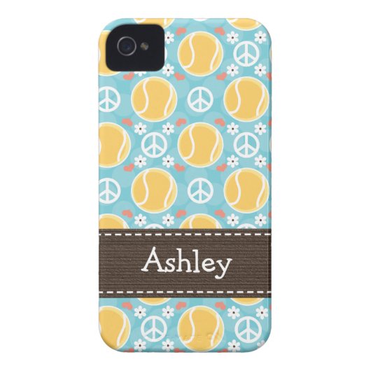 Peace Love Tennis iPhone 4 4s Case-Mate Cover (Back)
