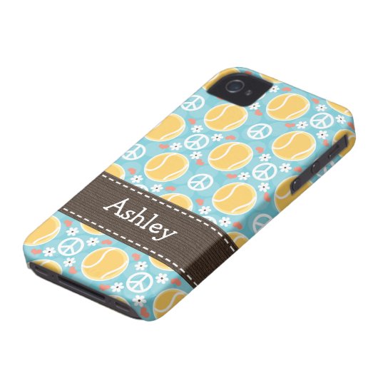 Peace Love Tennis iPhone 4 4s Case-Mate Cover (Bottom)