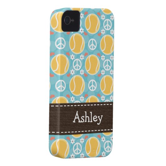 Peace Love Tennis iPhone 4 4s Case-Mate Cover (Back/Right)