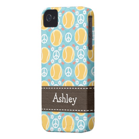 Peace Love Tennis iPhone 4 4s Case-Mate Cover (Back Left)
