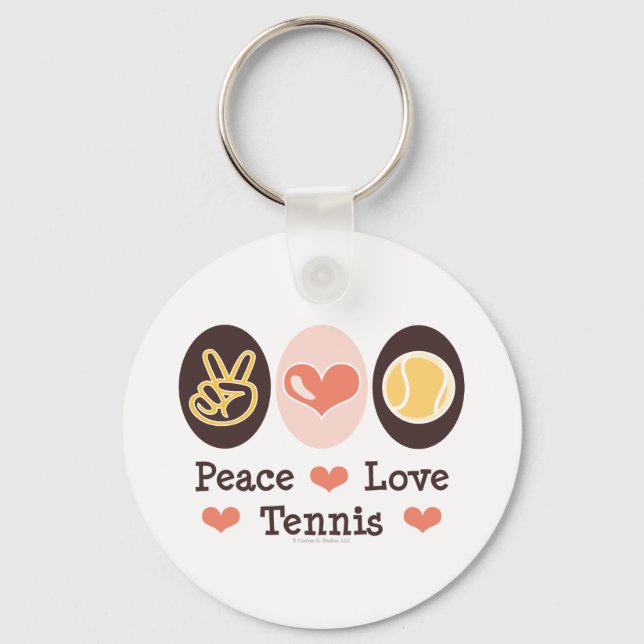 Peace Love Tennis Key Chain (Front)