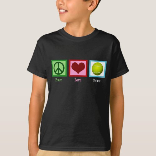 Peace Love Tennis Kids T_Shirt