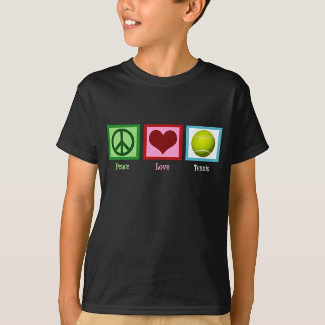 Peace Love Tennis Kids T-Shirt (Front)