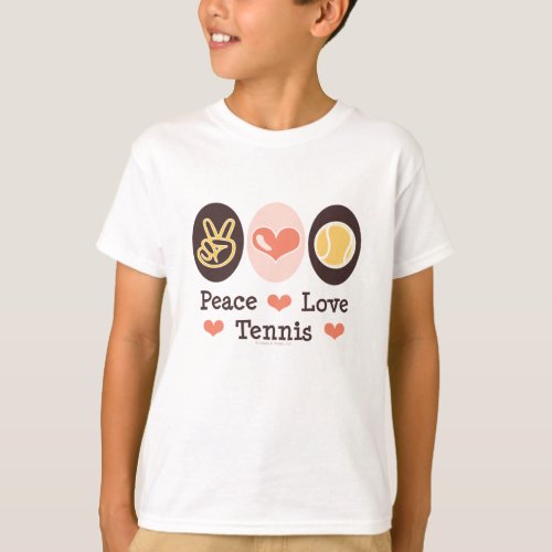 Peace Love Tennis Kids T shirt