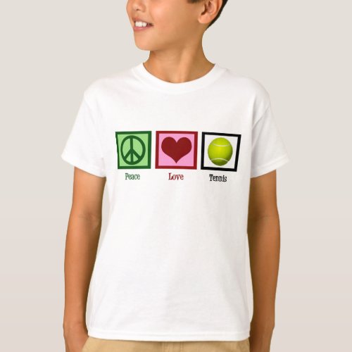Peace Love Tennis Kids T_Shirt