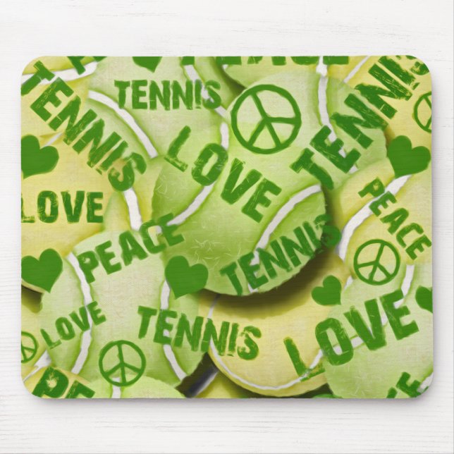 Peace Love Tennis Mouse Pad (Front)