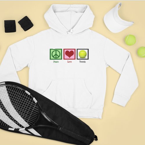 Peace Love Tennis Player Hoodie