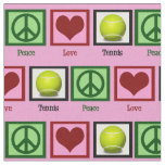 Peace Love Tennis Pretty Pink Fabric