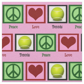 Peace Love Tennis Pretty Pink Fabric