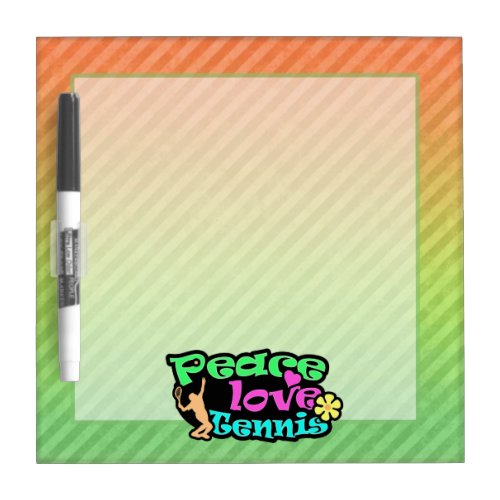 Peace Love Tennis Retro Dry Erase Board