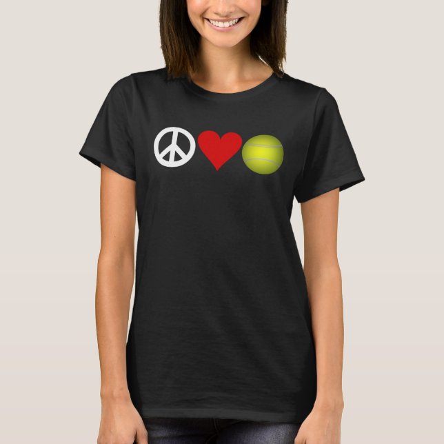 Peace Love Tennis t-shirt customizable (Front)