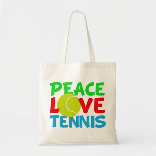Peace Love Tennis Tote Bag