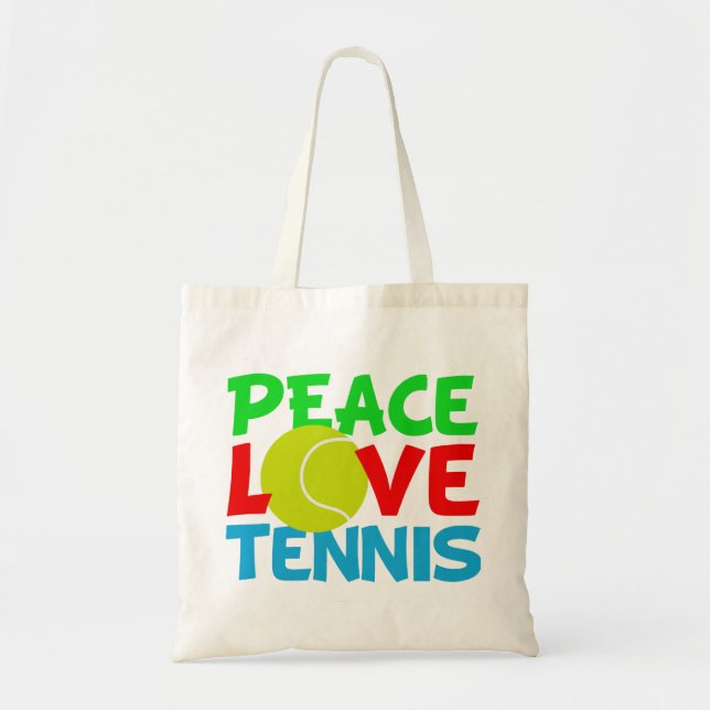 Peace Love Tennis Tote Bag (Front)