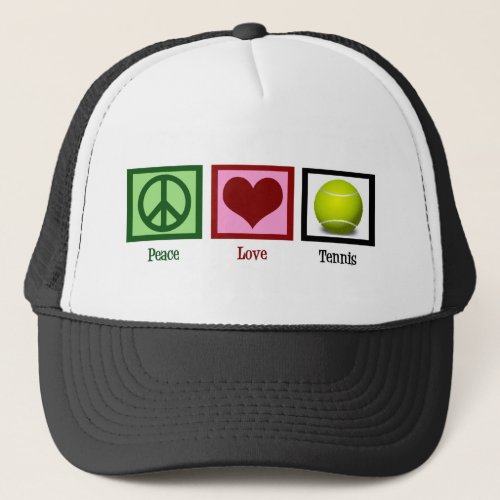 Peace Love Tennis Trucker Hat