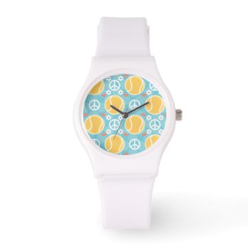 Peace Love Tennis Watch by cutecustomgifts at Zazzle