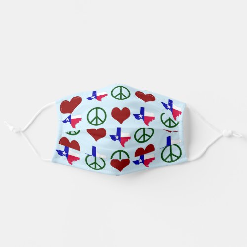 Peace Love Texas Adult Cloth Face Mask