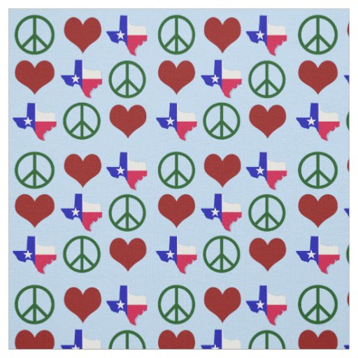 Peace Love Texas Pattern Fabric