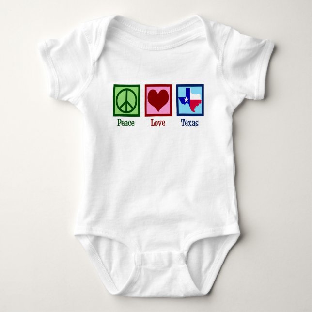 Peace Love Texas Proud Texan Baby Bodysuit (Front)