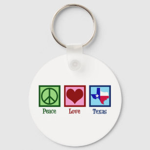 Peace Love Texas State Flag Keychain