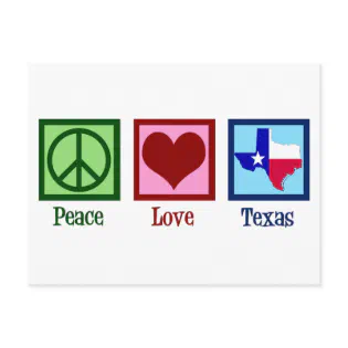 Peace Love Texas State Flag Postcard