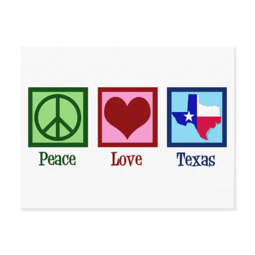 Peace Love Texas State Flag Postcard
