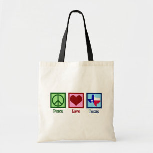 Peace Love Texas State Flag Tote Bag