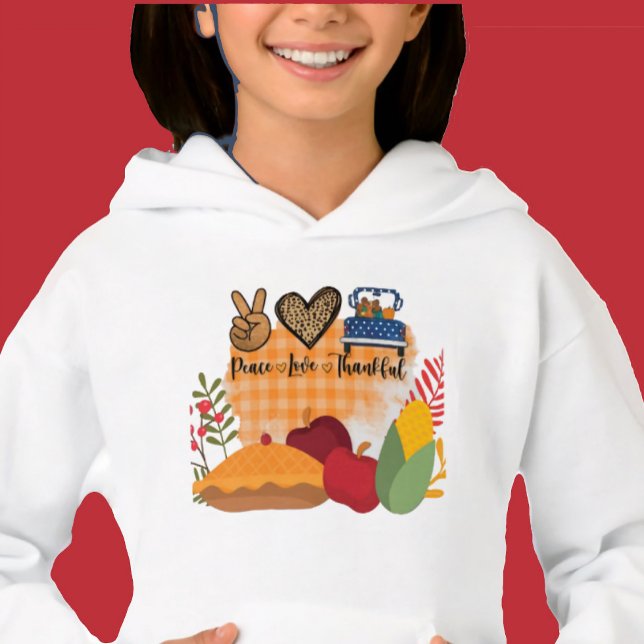 Peace Love Thankful Fall & Thanksgiving Hoodie (Creator Uploaded)