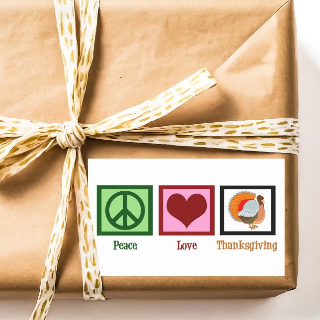 Peace Love Thanksgiving Rectangular Sticker (Creator Uploaded)