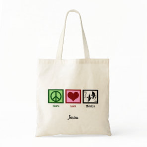 Peace Love Theater Cute Personalized Tote Bag